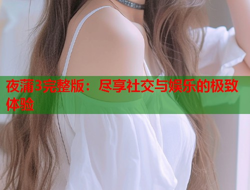 夜蒲3完整版：尽享社交与娱乐的极致体验  第1张